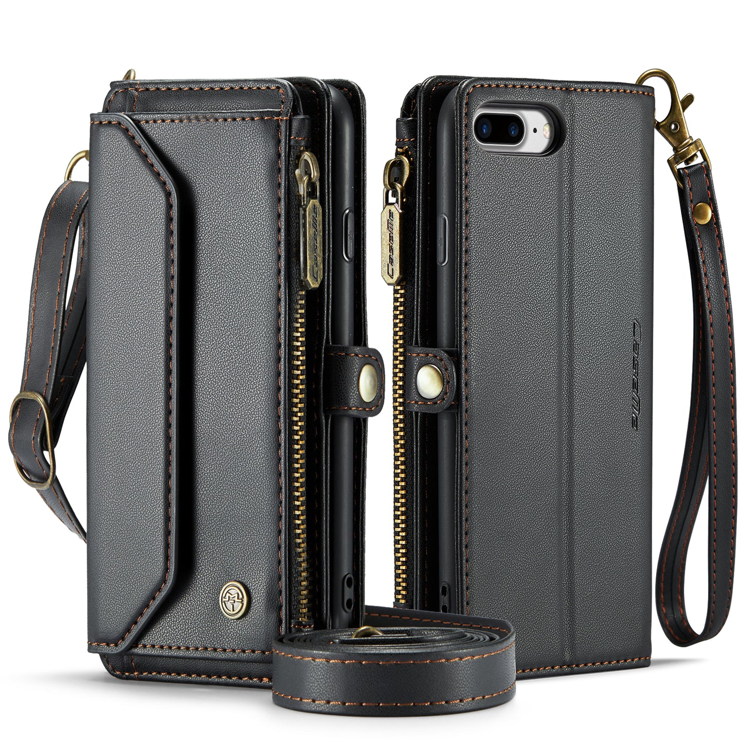 CASEME 3-in-1 Bag Crossbody iPhone 6 6s Plus Leather Case