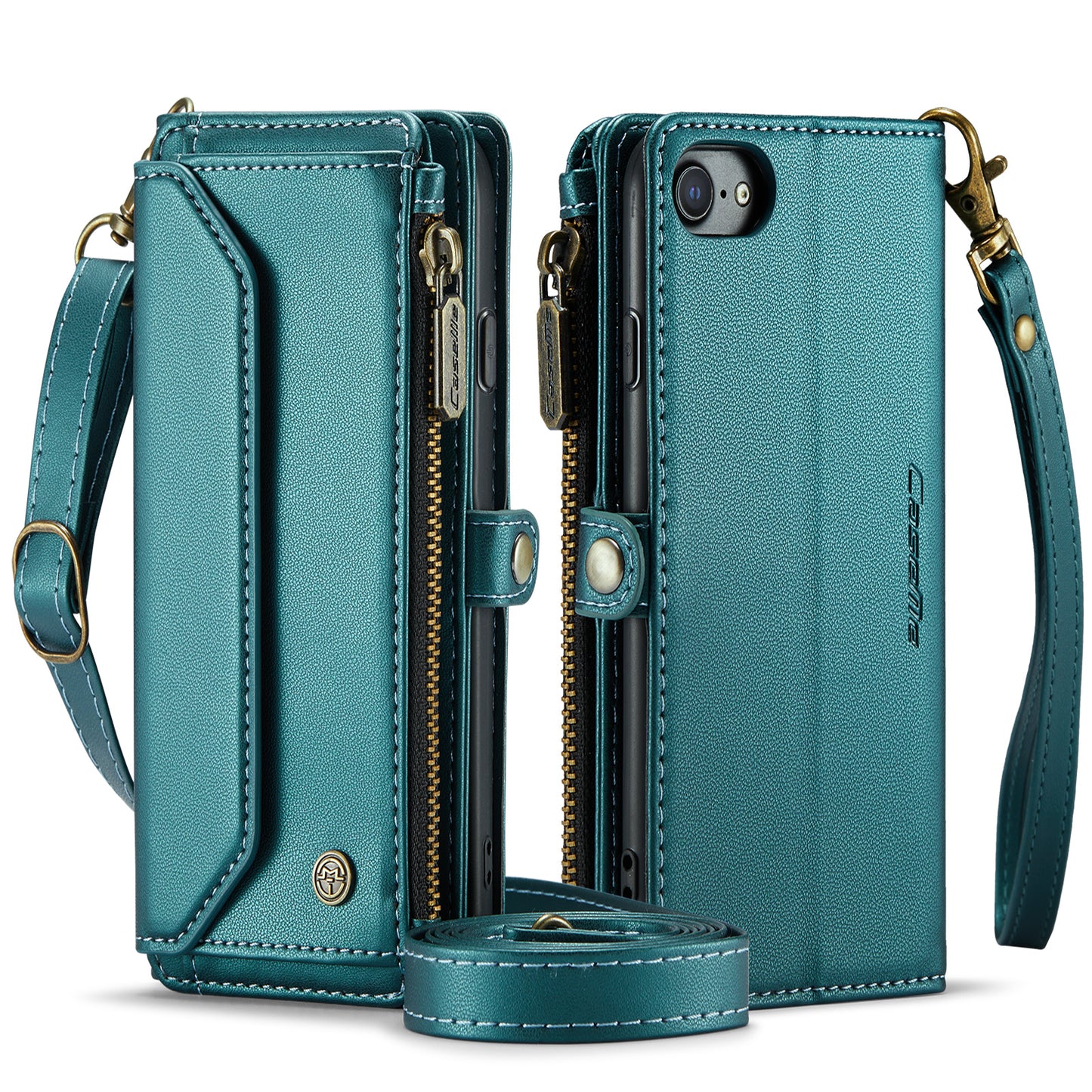 CASEME 3-in-1 Bag Crossbody iPhone 8 Leather Case