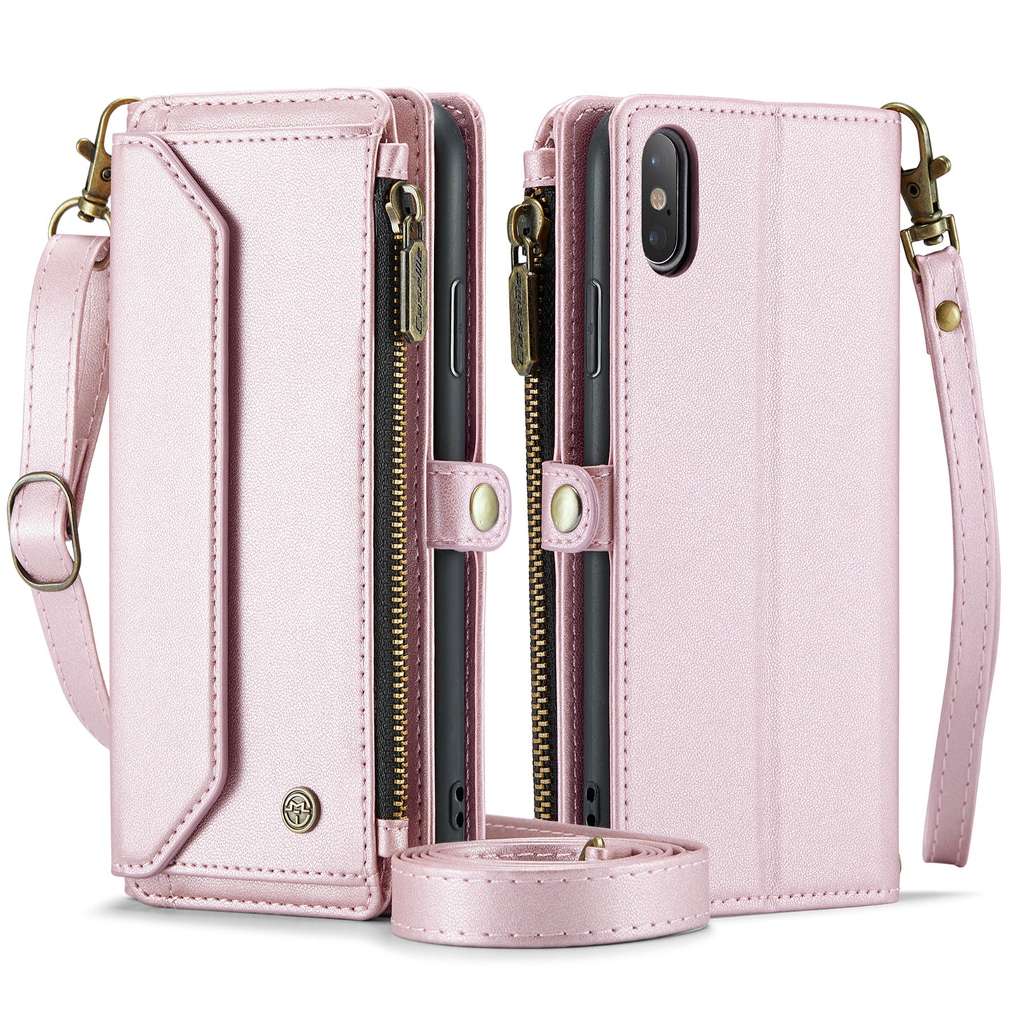 CASEME 3-in-1 Bag Crossbody iPhone Xs Max Leather Case