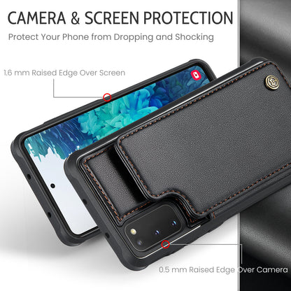 CASEME Sturdy Kickstand Galaxy S20 FE Leather Case Card Slots