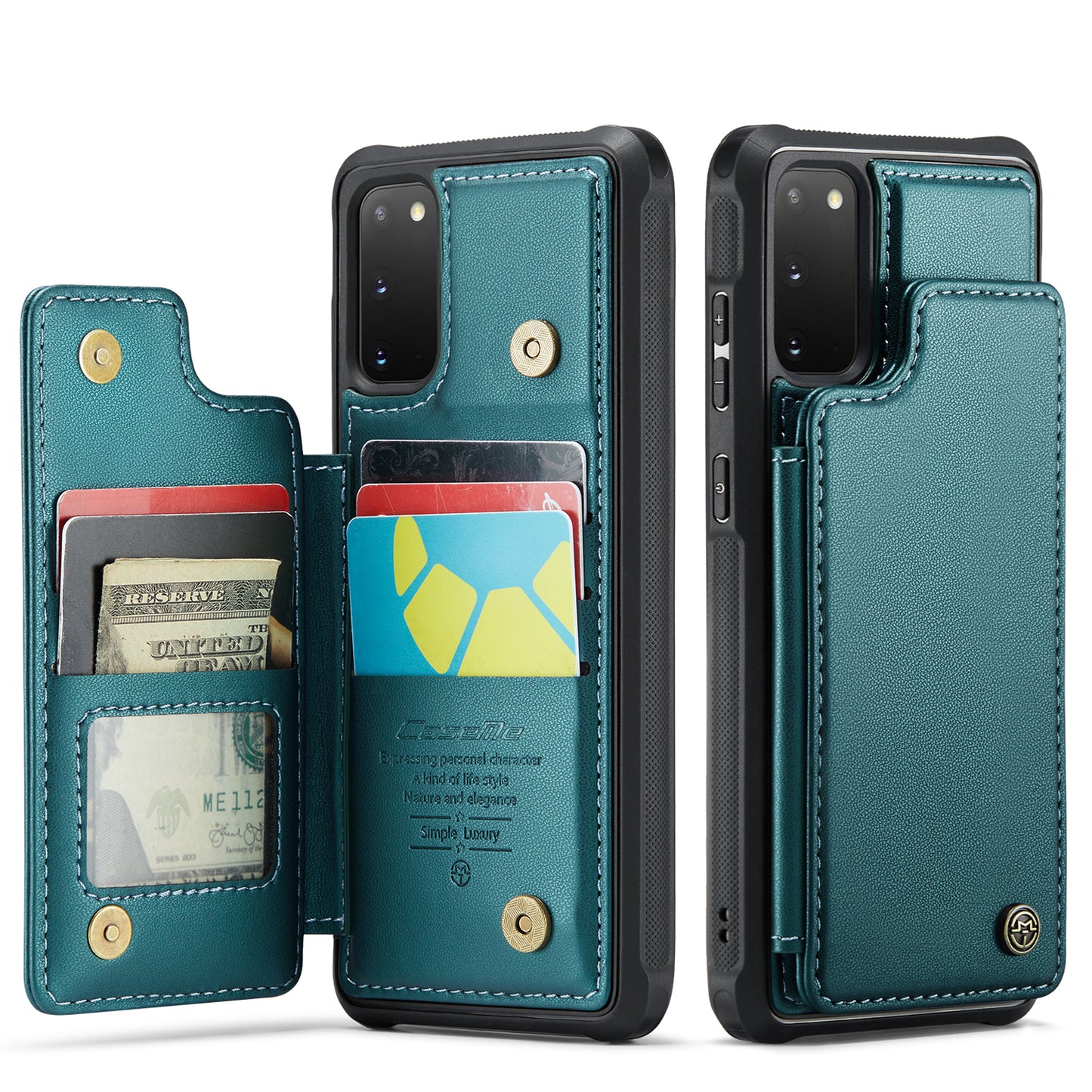 CASEME Sturdy Kickstand Galaxy S20 FE Leather Case Card Slots