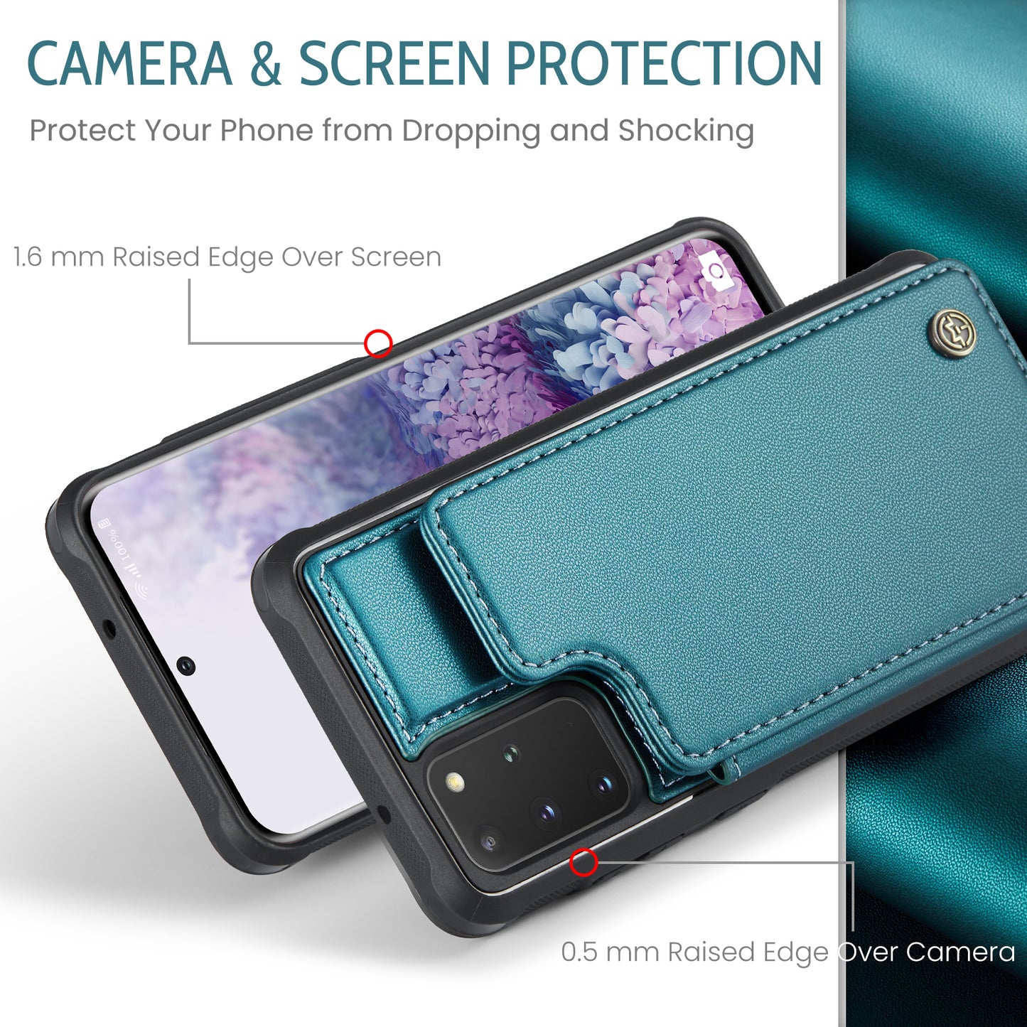 CASEME Sturdy Kickstand Galaxy S20+ Leather Case Card Slots