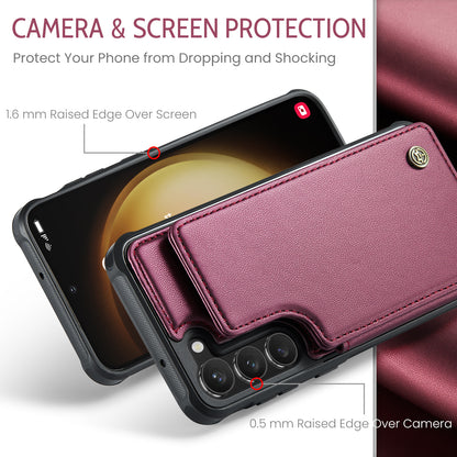 CASEME Sturdy Kickstand Galaxy S23+ Leather Case Card Slots