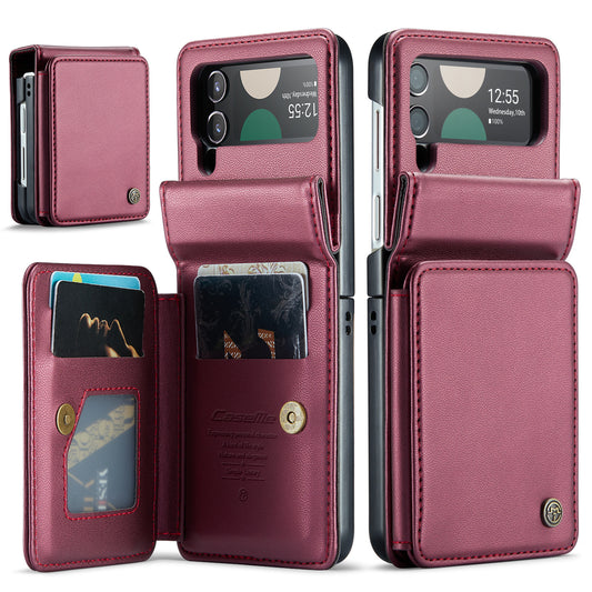 CASEME Sturdy Kickstand Galaxy Z Flip4 Leather Case Card Slots