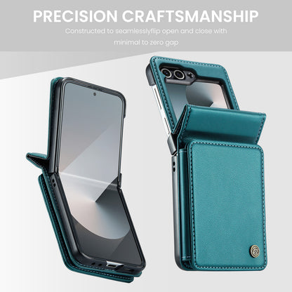 CASEME Sturdy Kickstand Galaxy Z Flip6 Leather Case Card Slots