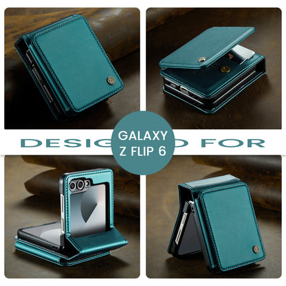 CASEME Sturdy Kickstand Galaxy Z Flip6 Leather Case Card Slots