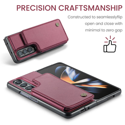 CASEME Sturdy Kickstand Galaxy Z Fold4 Leather Case Card Slots