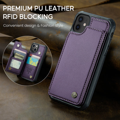 CASEME Sturdy Kickstand iPhone 12 Mini Leather Case Card Slots