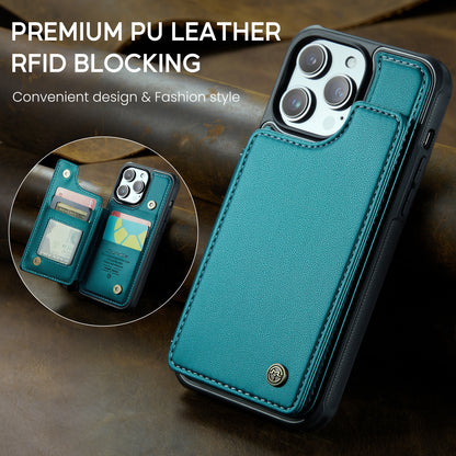 CASEME Sturdy Kickstand iPhone 13 Pro Max Leather Case Card Slots