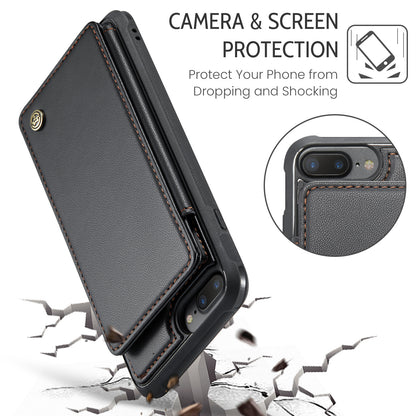 CASEME Sturdy Kickstand iPhone 6 6s Plus Leather Case Card Slots