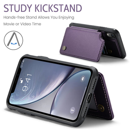 CASEME Sturdy Kickstand iPhone XR Leather Case Card Slots