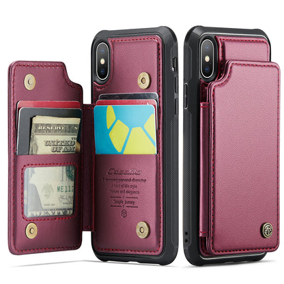 CASEME Sturdy Kickstand iPhone Xs Max Leather Case Card Slots