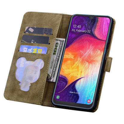 Cat Cherry Blossoms Galaxy A23 Grils Case Retro Leather Embossing Wallet Stand