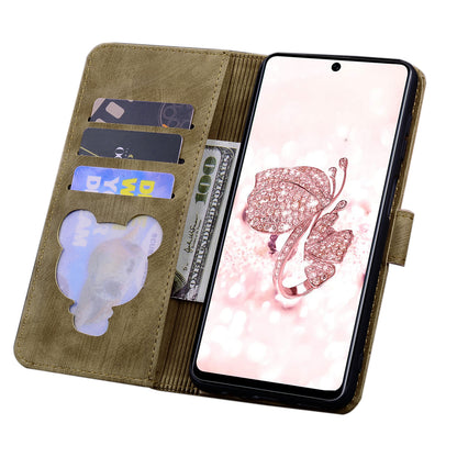 Cat Cherry Blossoms Galaxy S21+ Grils Case Retro Leather Embossing Wallet Stand