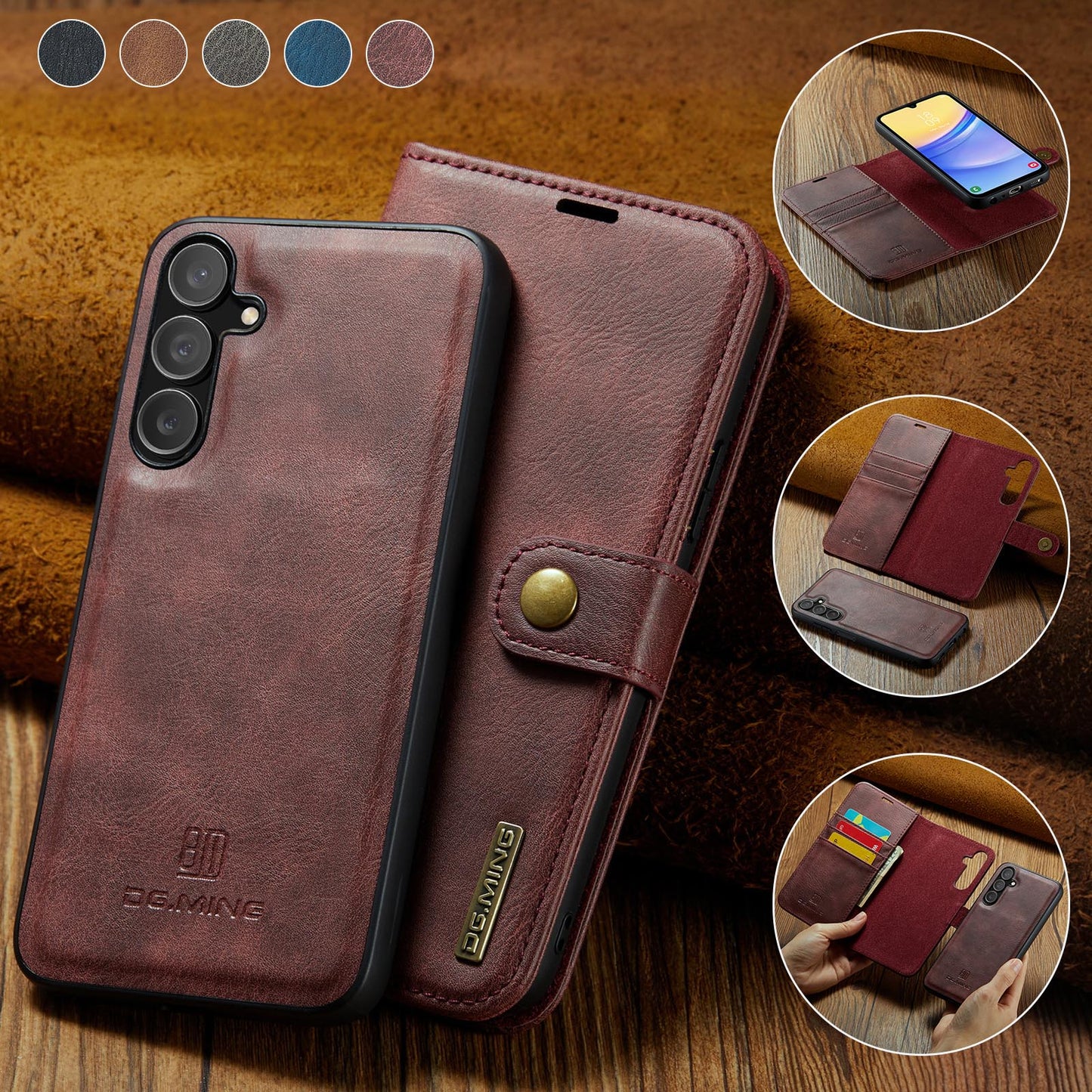 DG.MING Detachable 2 In 1 Wallet Galaxy A15 Leather Case