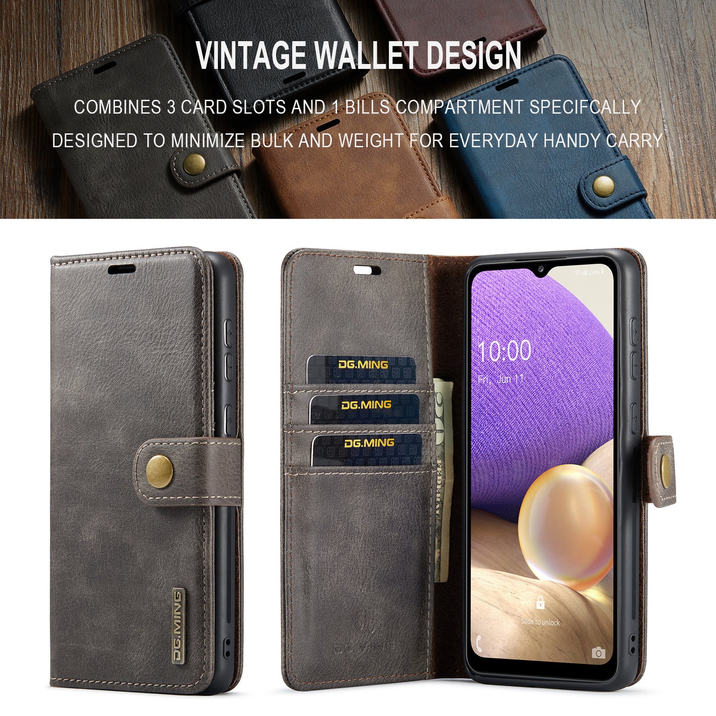 DG.MING Detachable 2 In 1 Wallet Galaxy A33 Leather Case