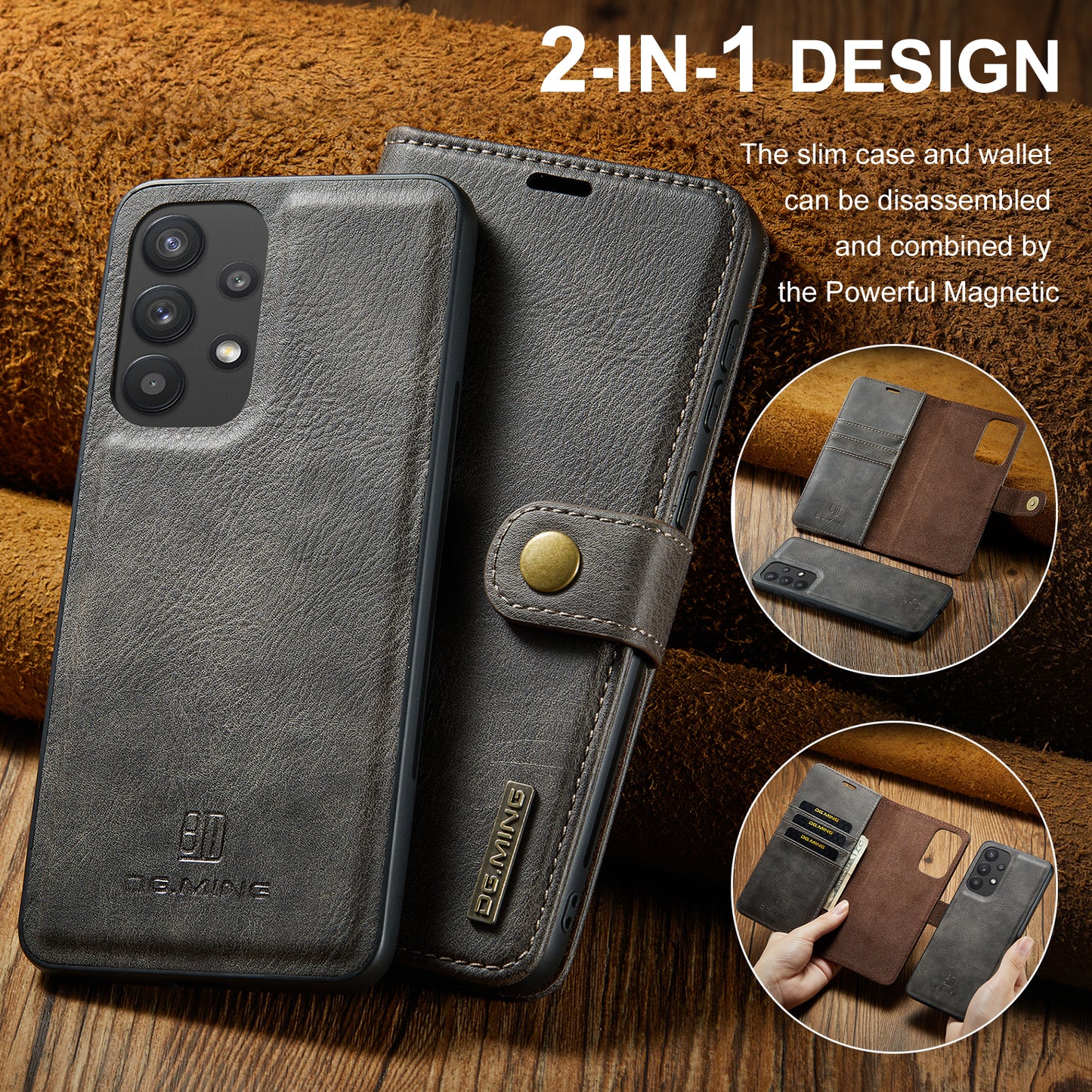 DG.MING Detachable 2 In 1 Wallet Galaxy A33 Leather Case