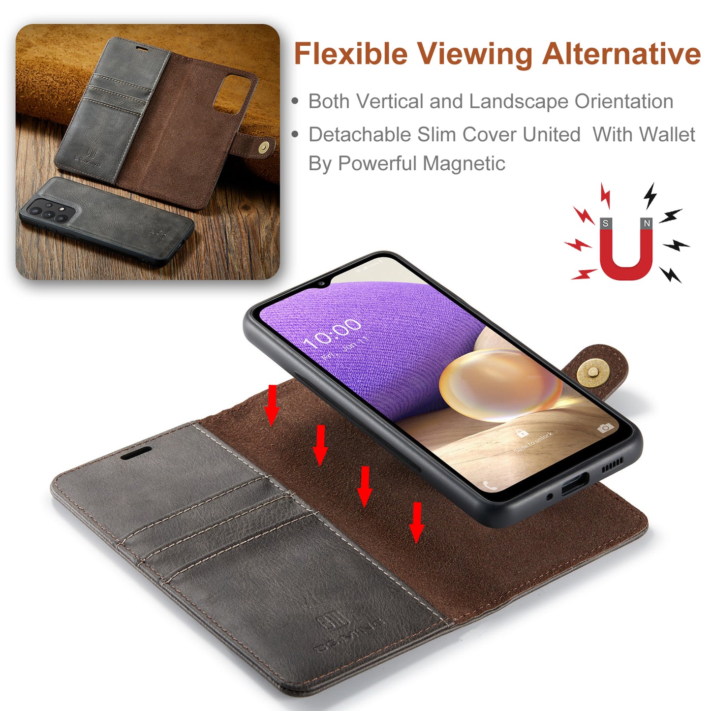 DG.MING Detachable 2 In 1 Wallet Galaxy A33 Leather Case