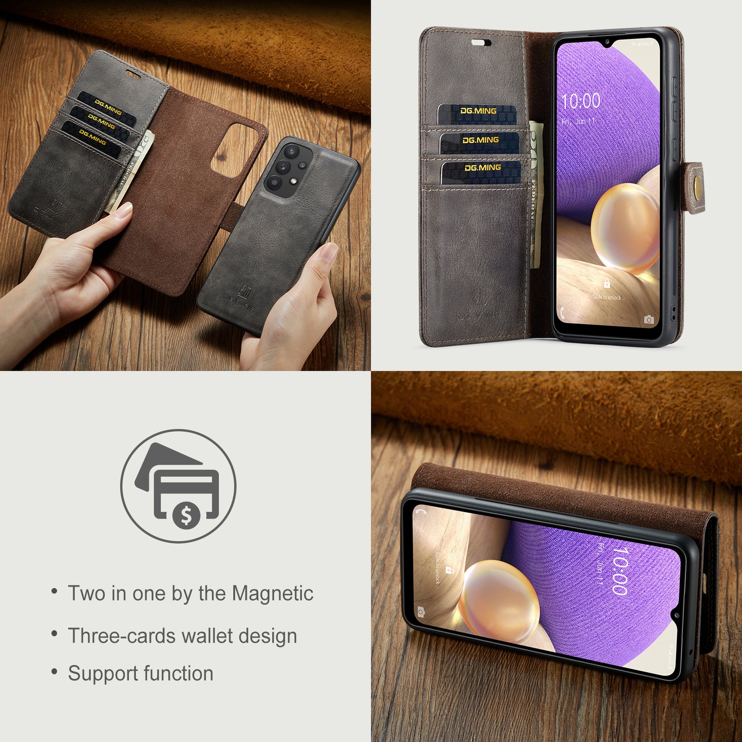 DG.MING Detachable 2 In 1 Wallet Galaxy A33 Leather Case