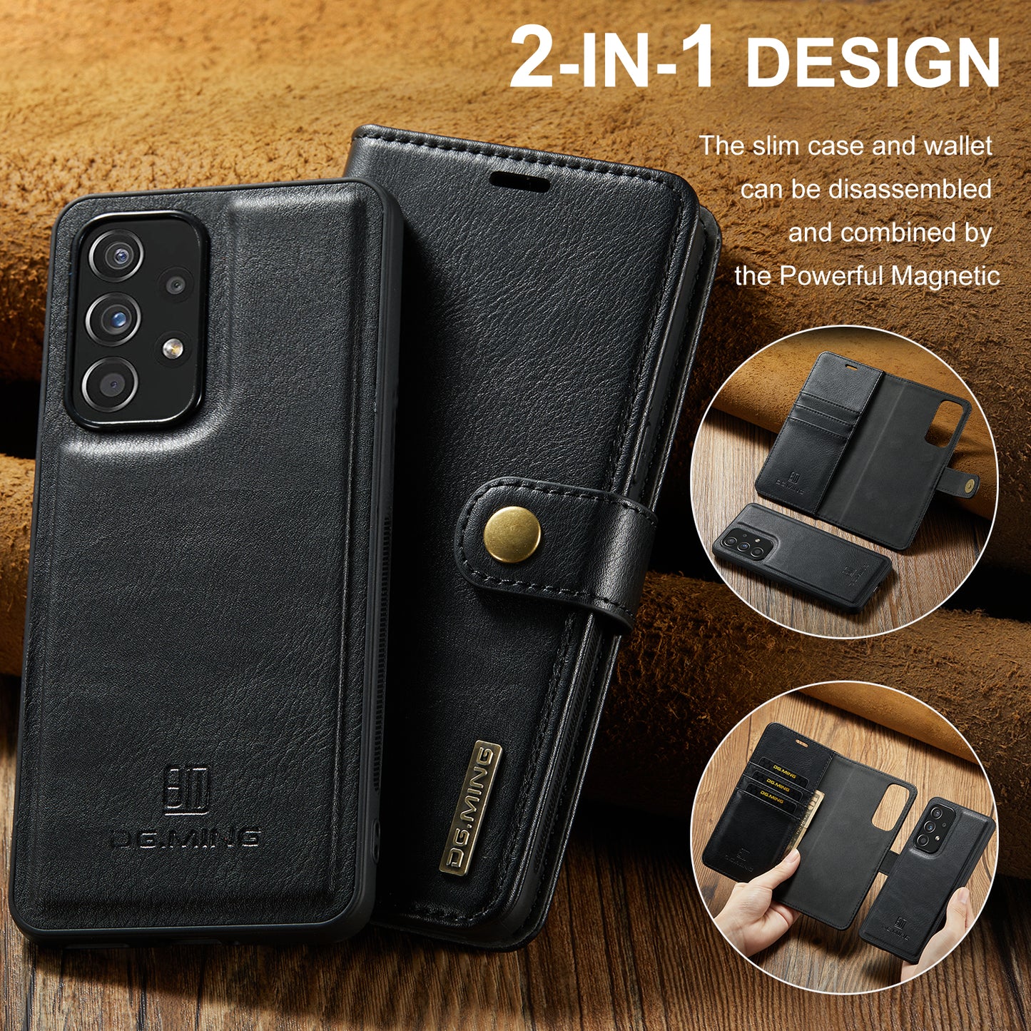 DG.MING Detachable 2 In 1 Wallet Galaxy A53 Leather Case