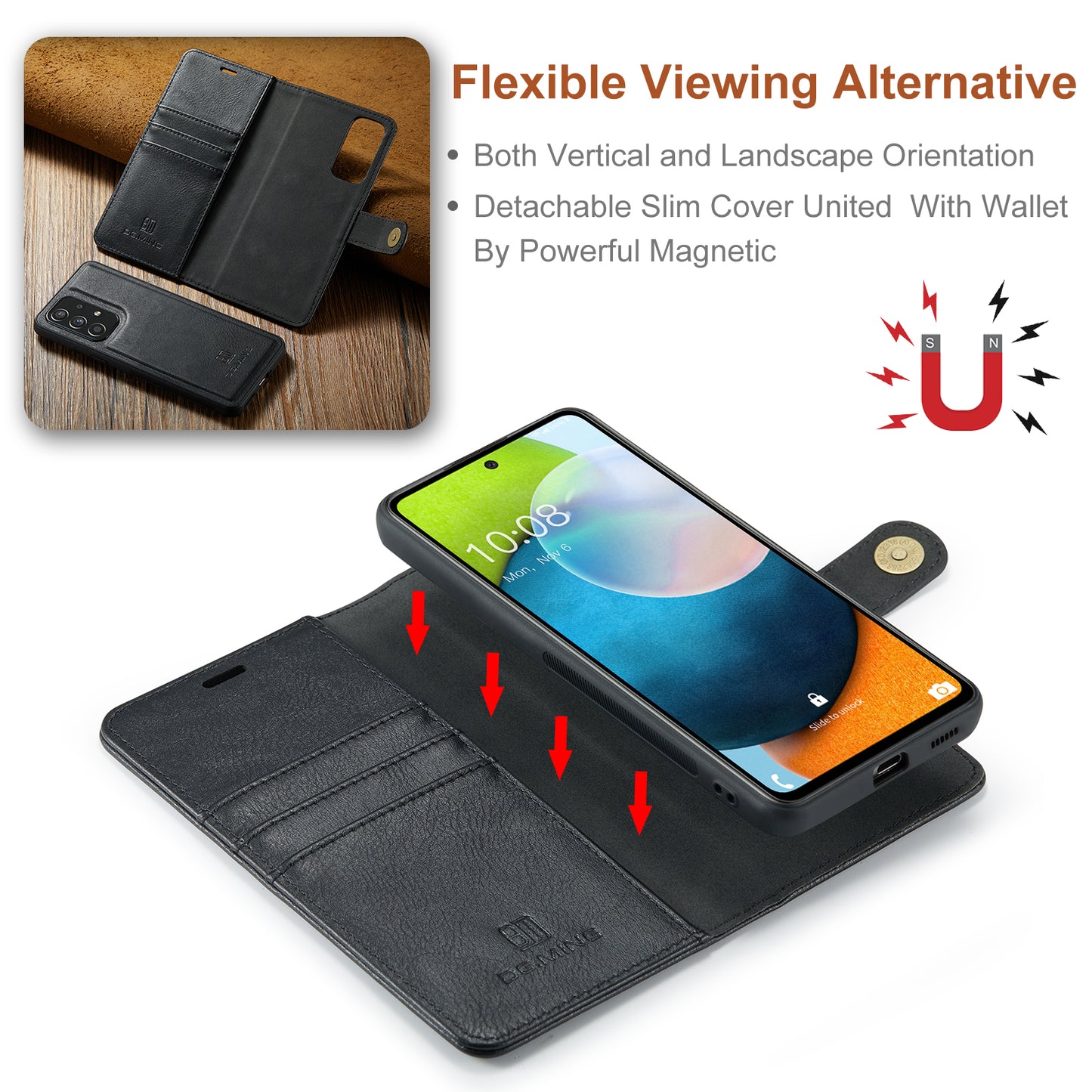 DG.MING Detachable 2 In 1 Wallet Galaxy A53 Leather Case