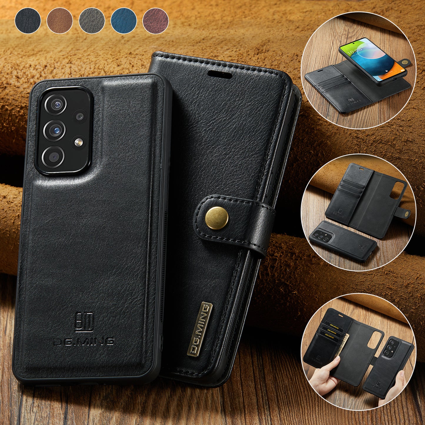 DG.MING Detachable 2 In 1 Wallet Galaxy A53 Leather Case