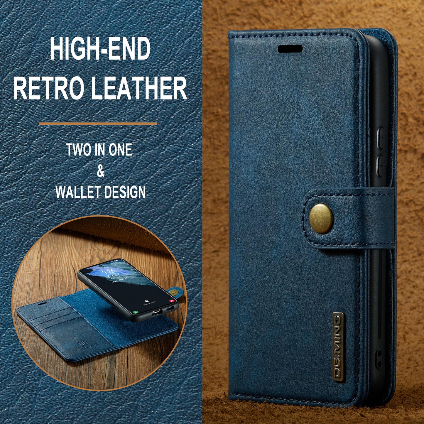 DG.MING Detachable 2 In 1 Wallet Galaxy S22+ Leather Case