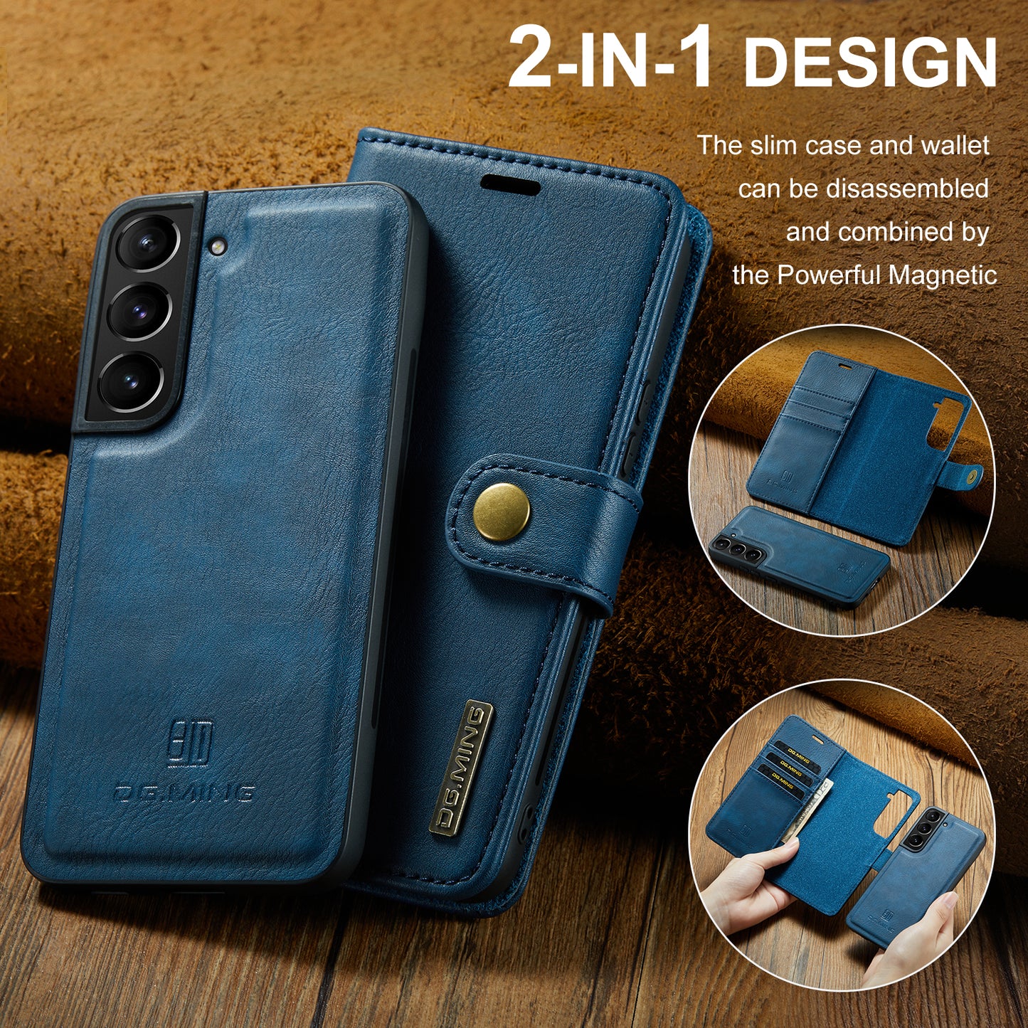 DG.MING Detachable 2 In 1 Wallet Galaxy S22+ Leather Case