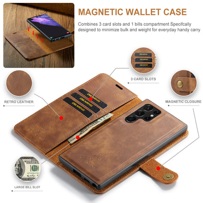 DG.MING Detachable 2 In 1 Wallet Galaxy S22 Ultra Leather Case