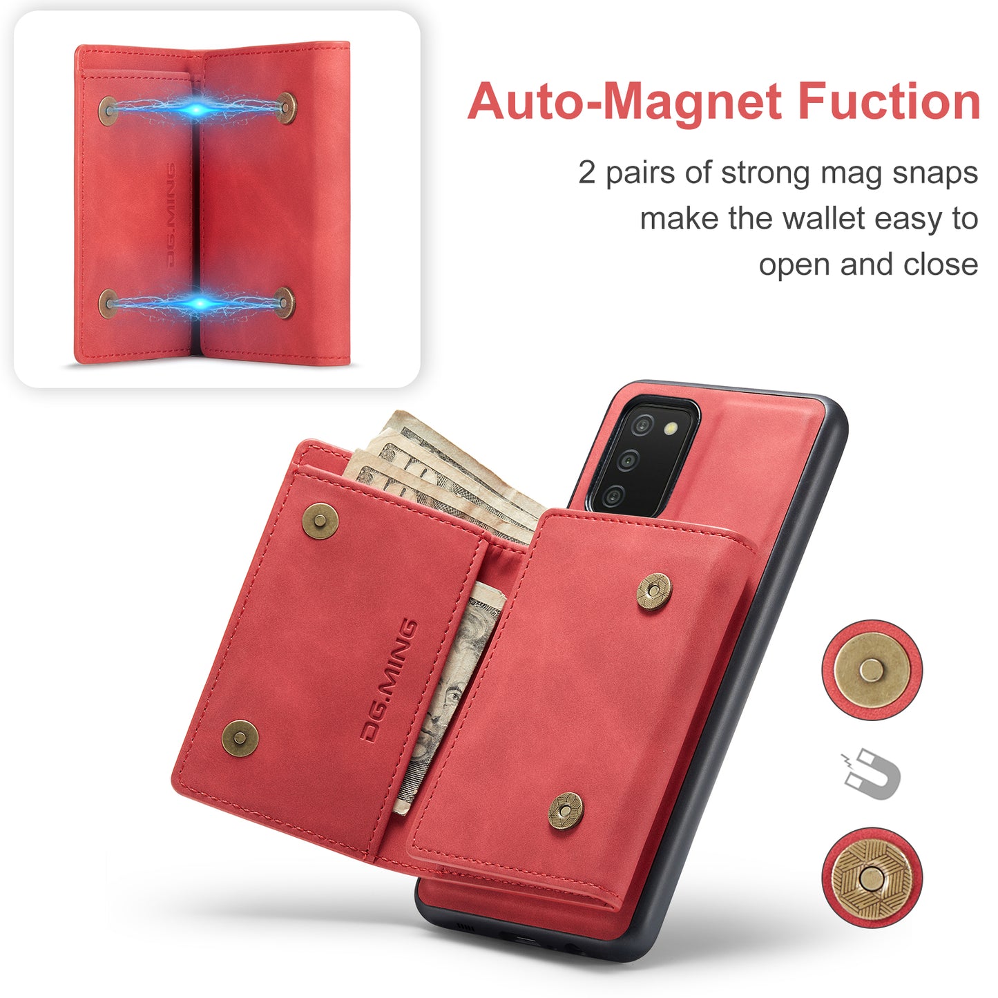 DG.MING Detachable Magnetic Wallet Galaxy A03s Case