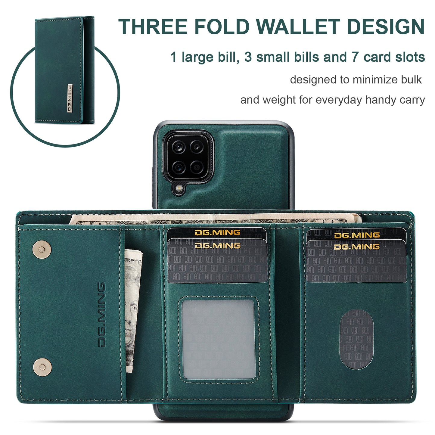 DG.MING Detachable Magnetic Wallet Galaxy A12 Case