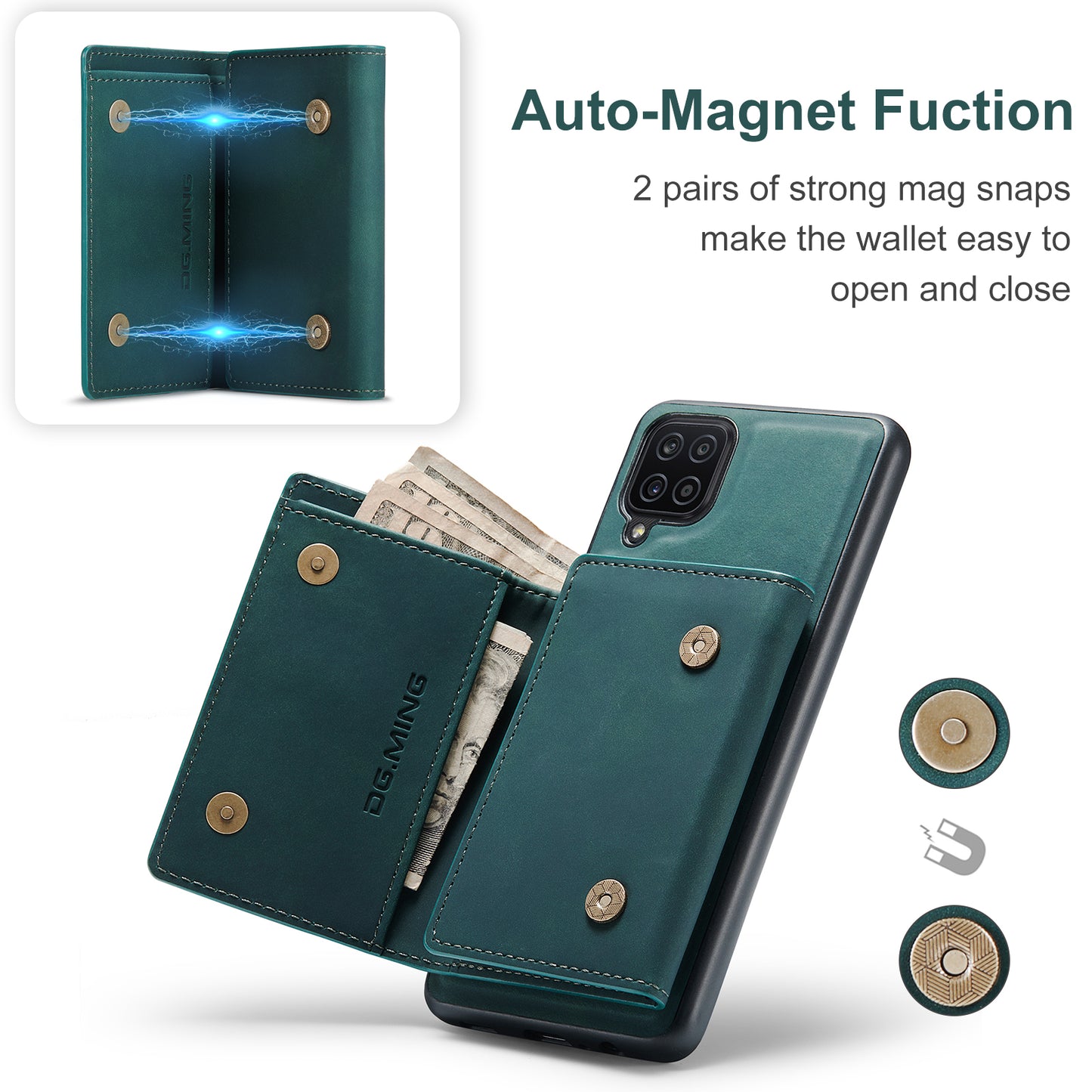 DG.MING Detachable Magnetic Wallet Galaxy A12 Case