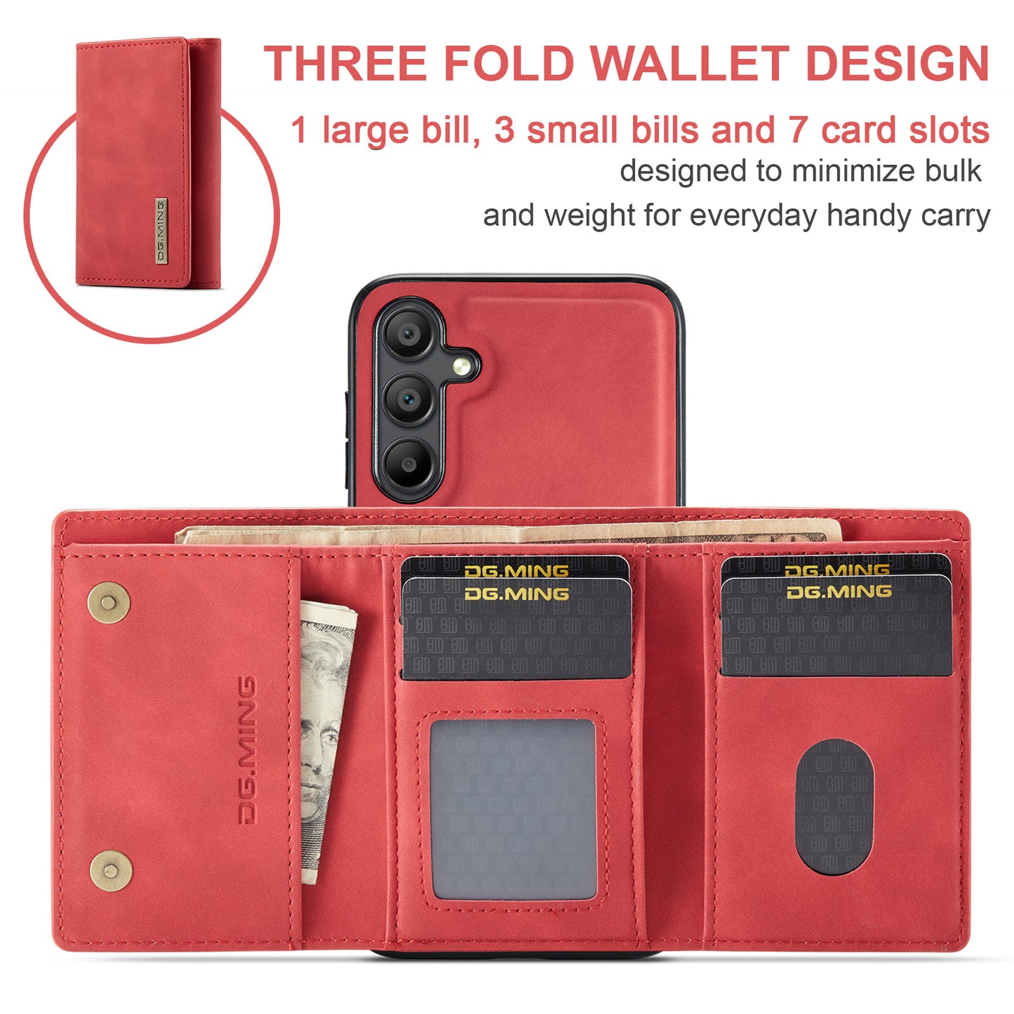 DG.MING Detachable Magnetic Wallet Galaxy A15 Case