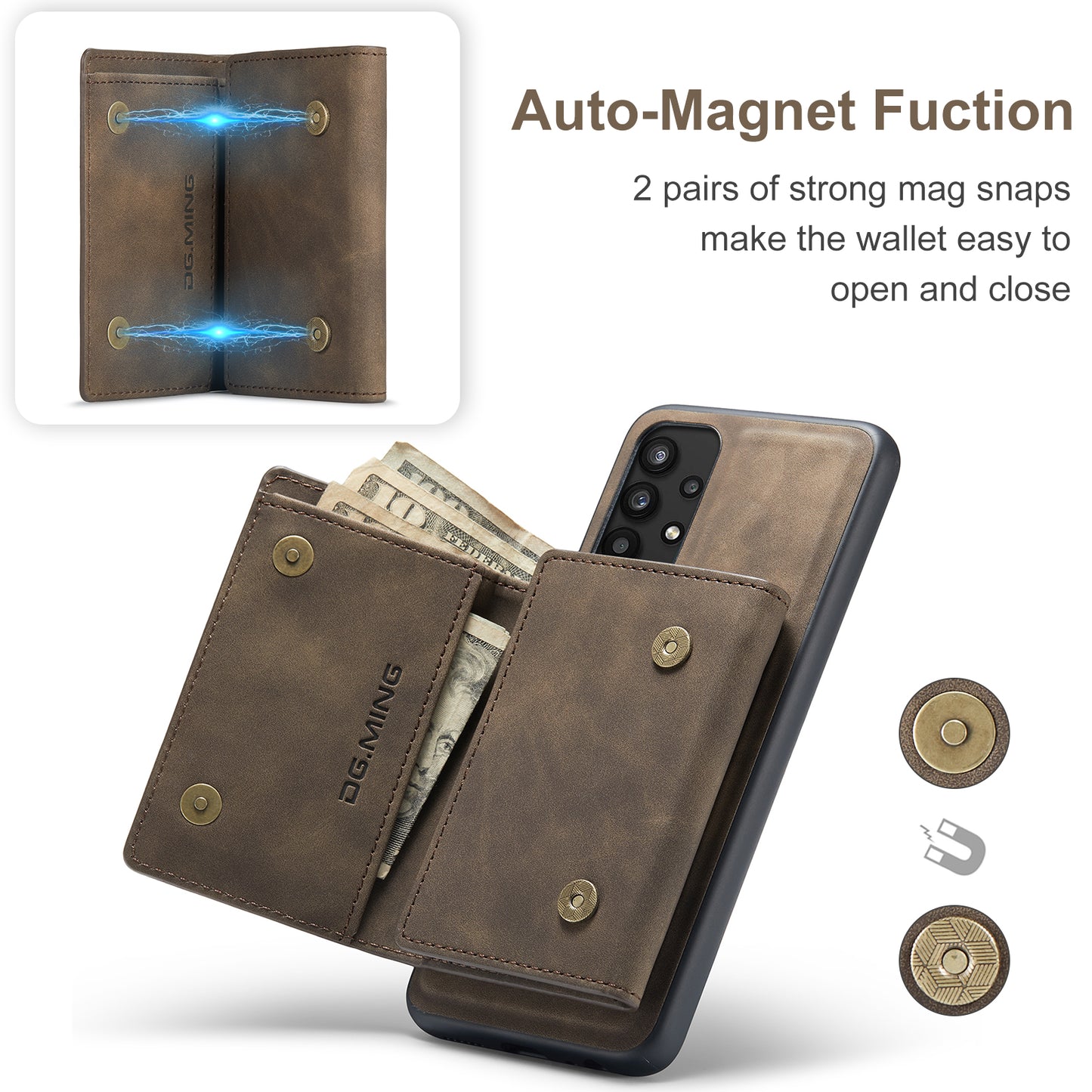 DG.MING Detachable Magnetic Wallet Galaxy A32 Case