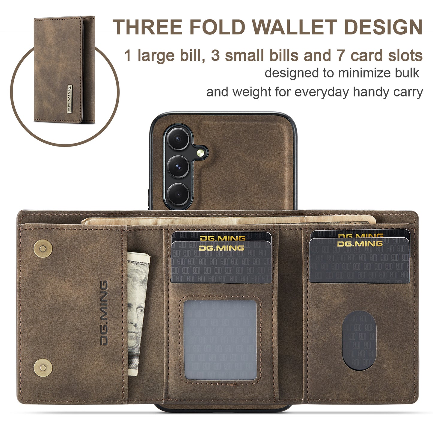 DG.MING Detachable Magnetic Wallet Galaxy A34 Case