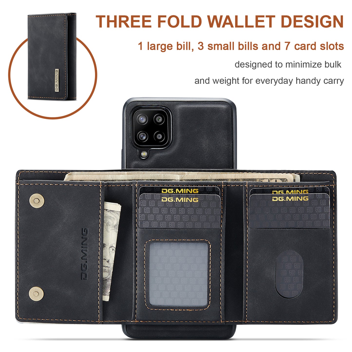 DG.MING Detachable Magnetic Wallet Galaxy A42 Case