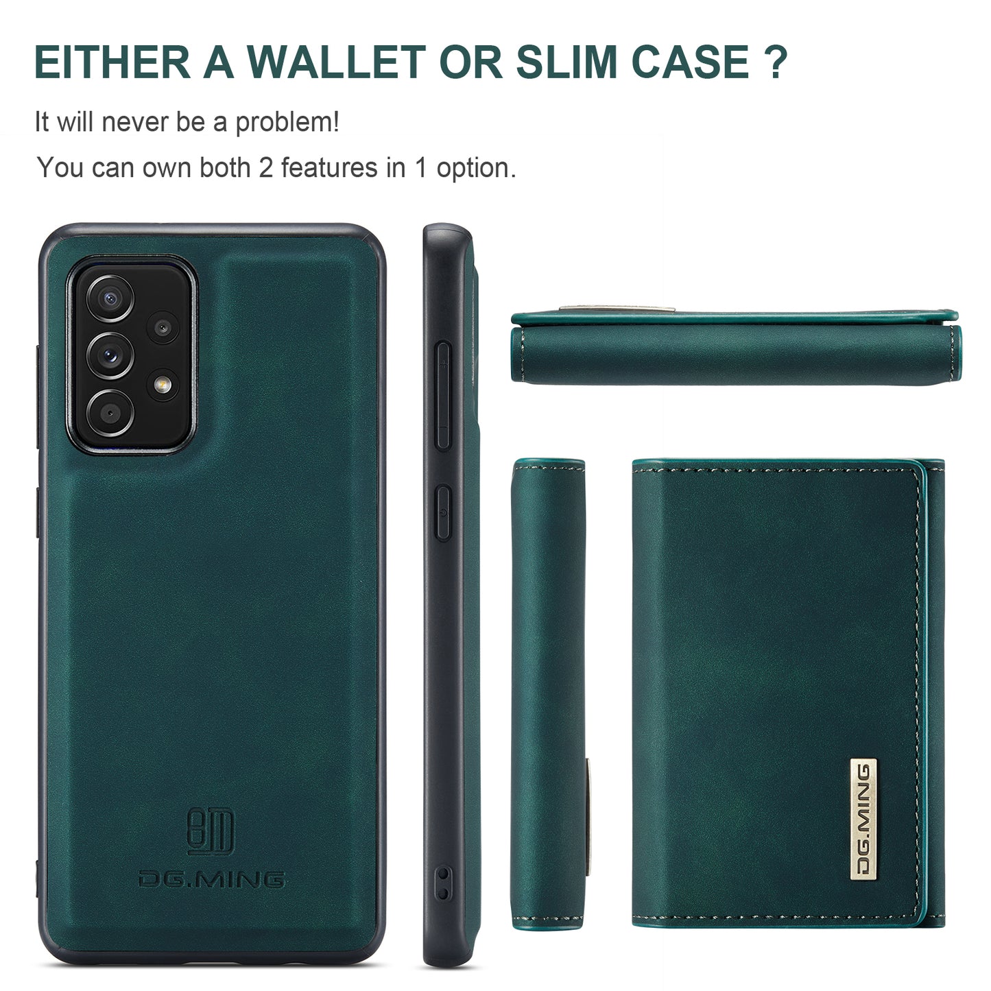 DG.MING Detachable Magnetic Wallet Galaxy A52 Case