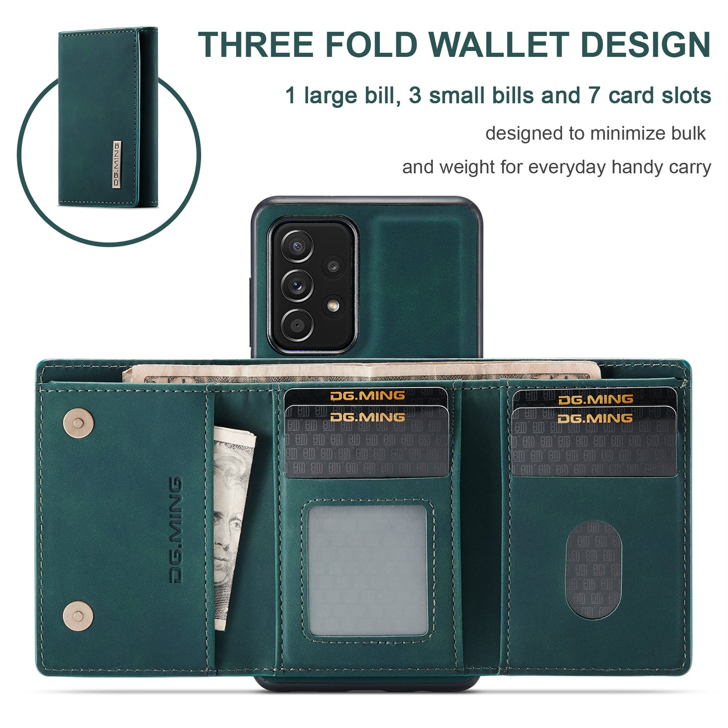 DG.MING Detachable Magnetic Wallet Galaxy A52 Case