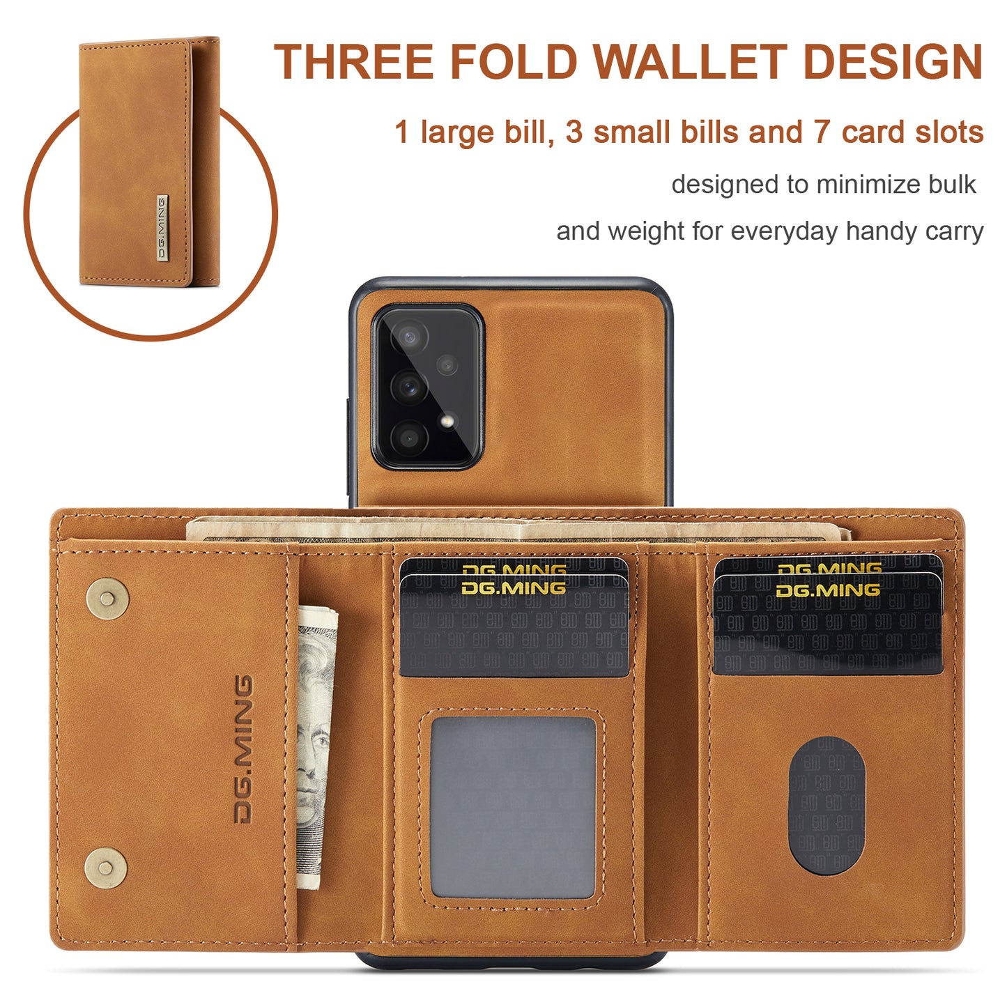 DG.MING Detachable Magnetic Wallet Galaxy A53 Case