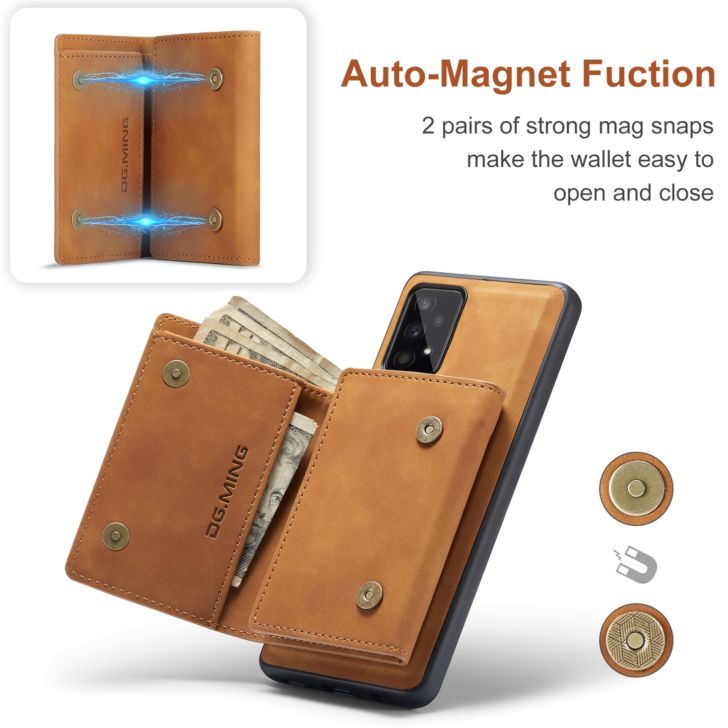 DG.MING Detachable Magnetic Wallet Galaxy A53 Case