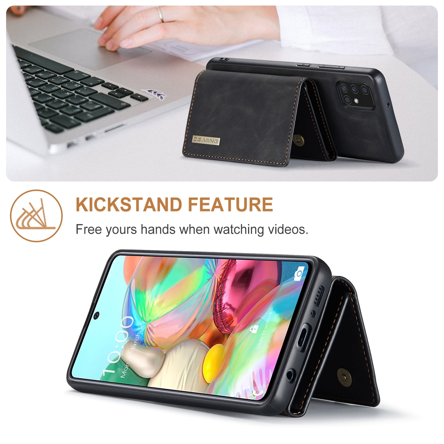 DG.MING Detachable Magnetic Wallet Galaxy A71 Case