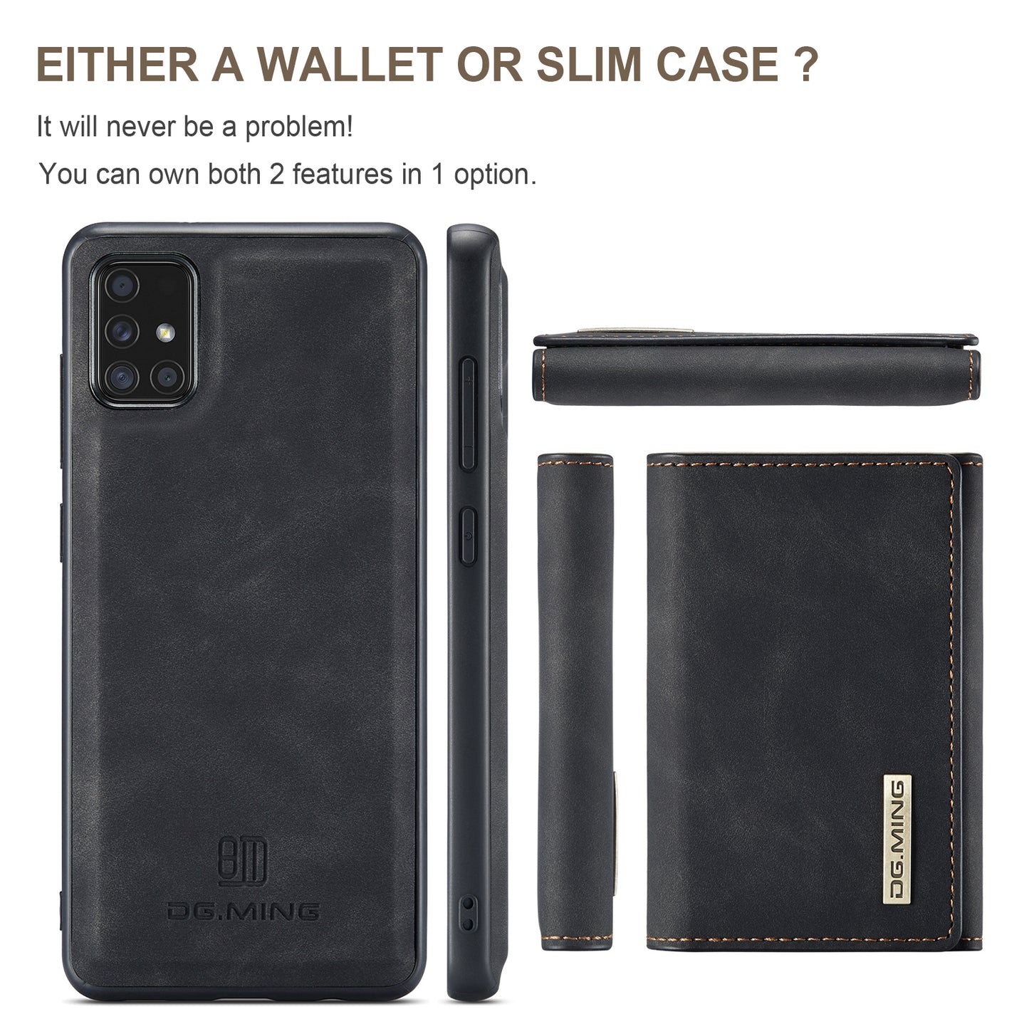 DG.MING Detachable Magnetic Wallet Galaxy A71 Case