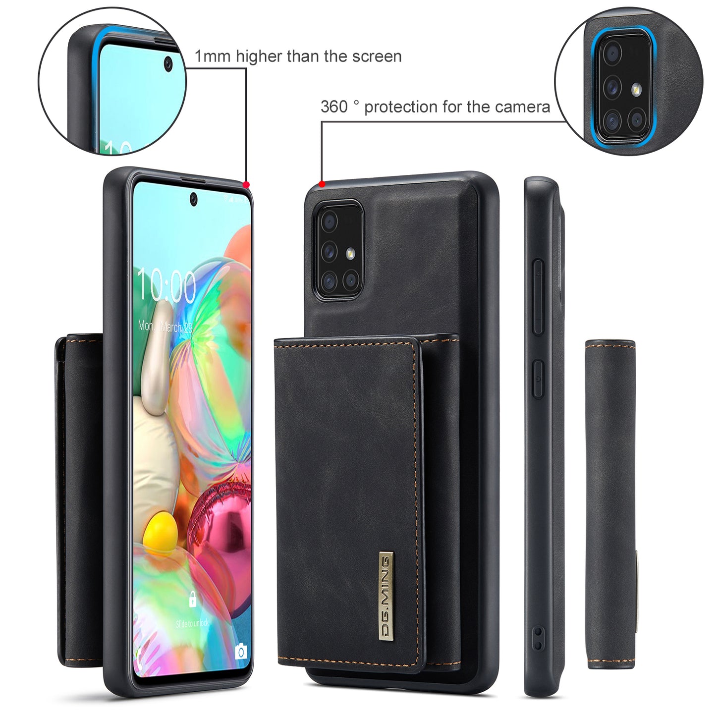 DG.MING Detachable Magnetic Wallet Galaxy A71 Case