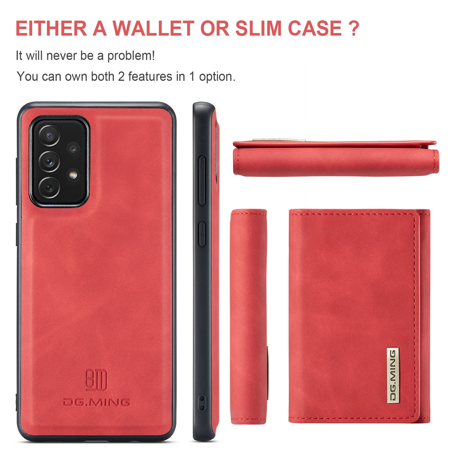 DG.MING Detachable Magnetic Wallet Galaxy A72 Case