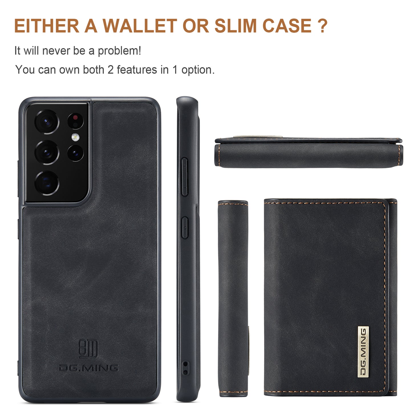 DG.MING Detachable Magnetic Wallet Galaxy S21 Ultra Case