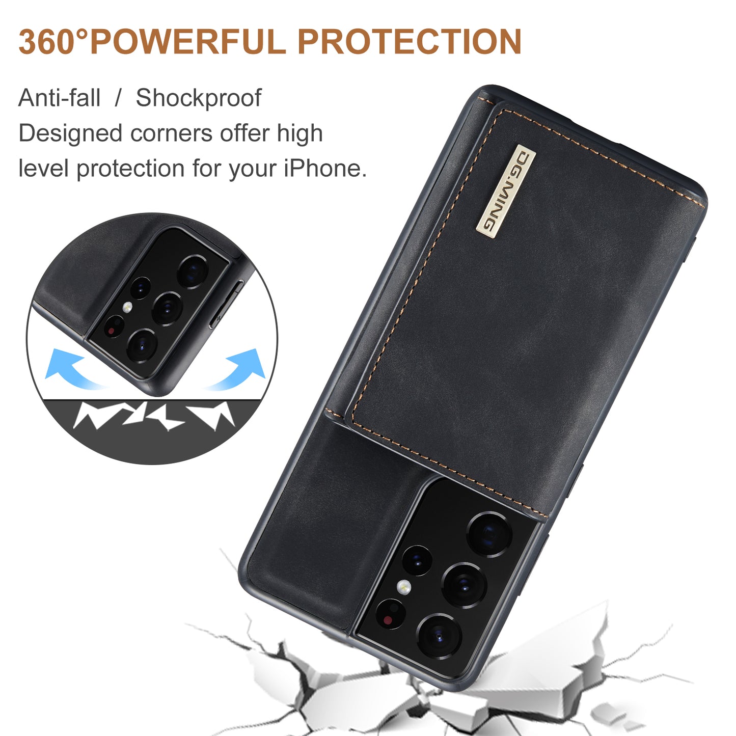 DG.MING Detachable Magnetic Wallet Galaxy S21 Ultra Case