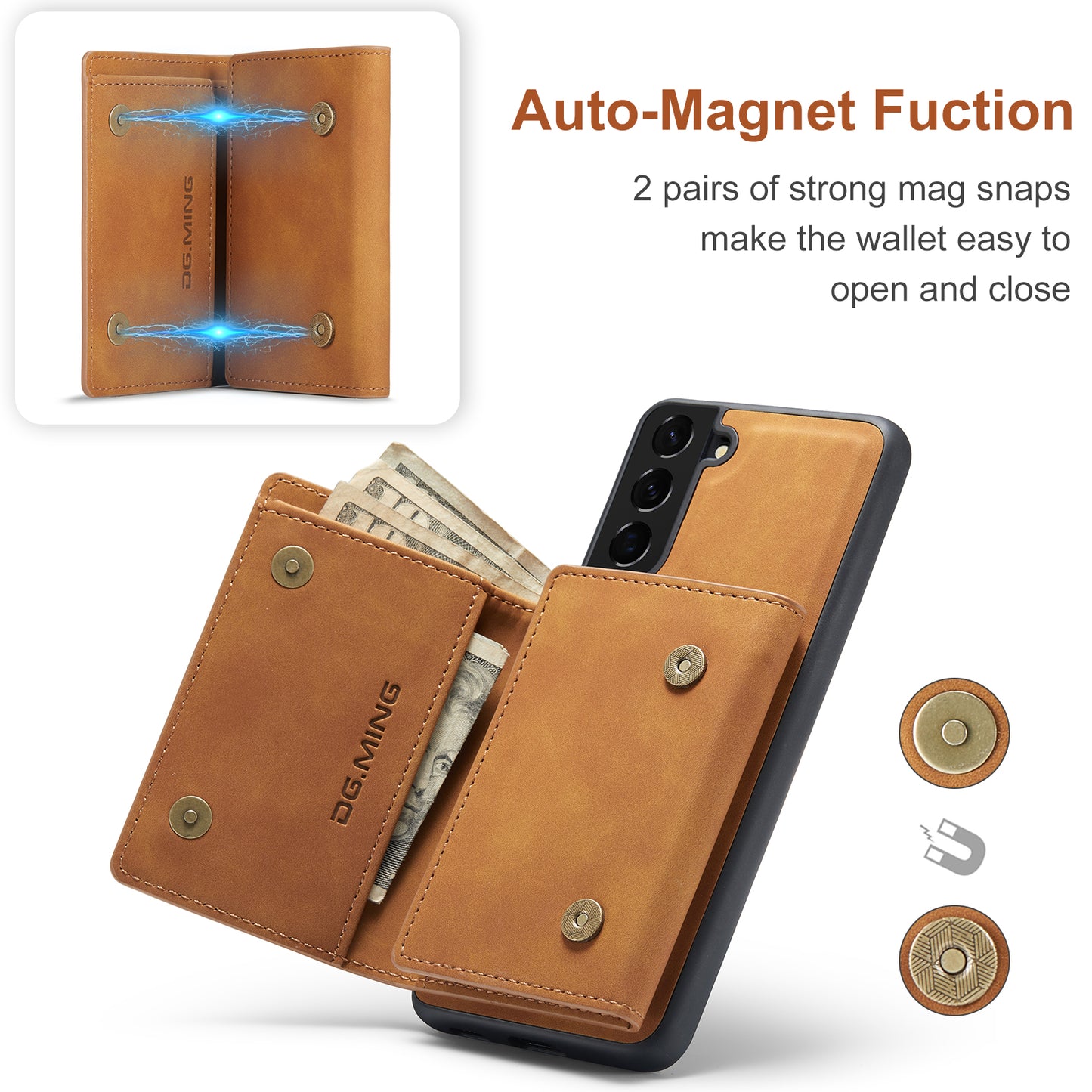 DG.MING Detachable Magnetic Wallet Galaxy S21 Case