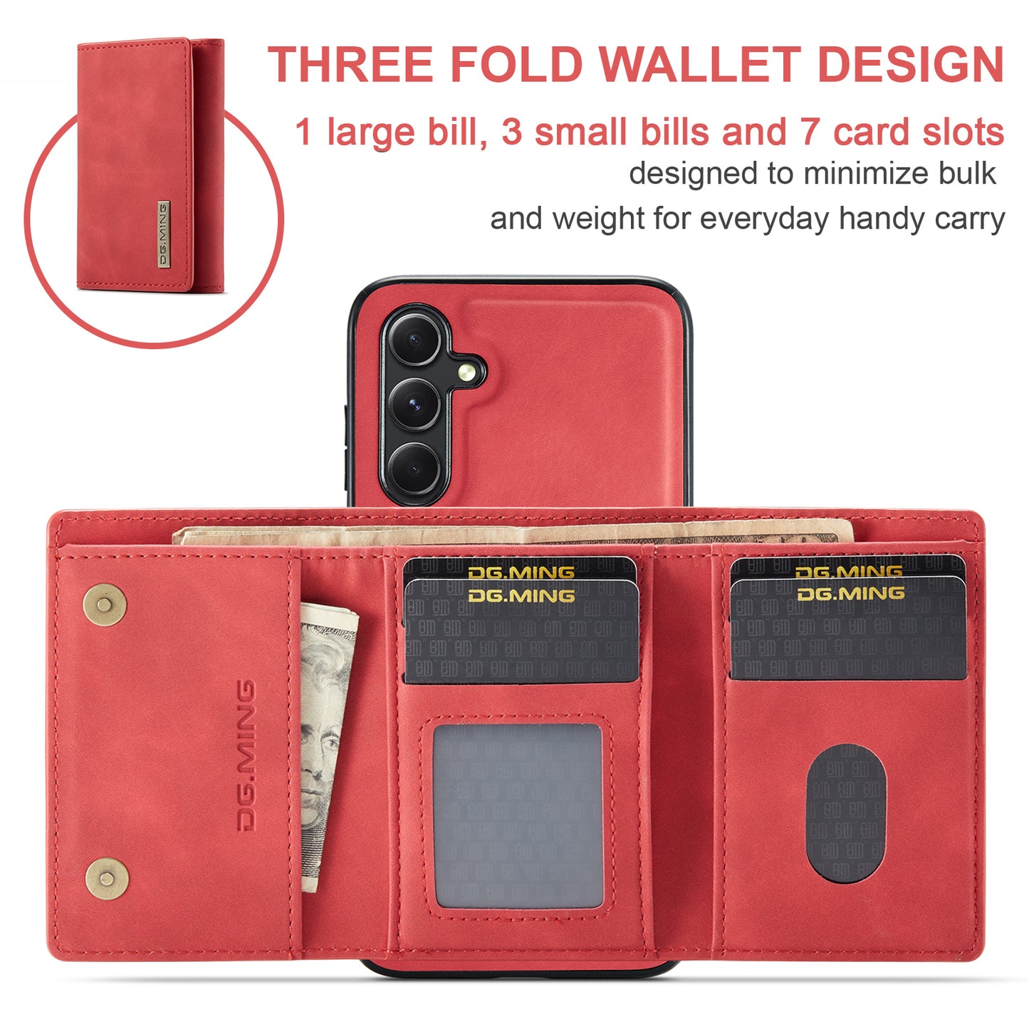 DG.MING Detachable Magnetic Wallet Galaxy S23 FE Case