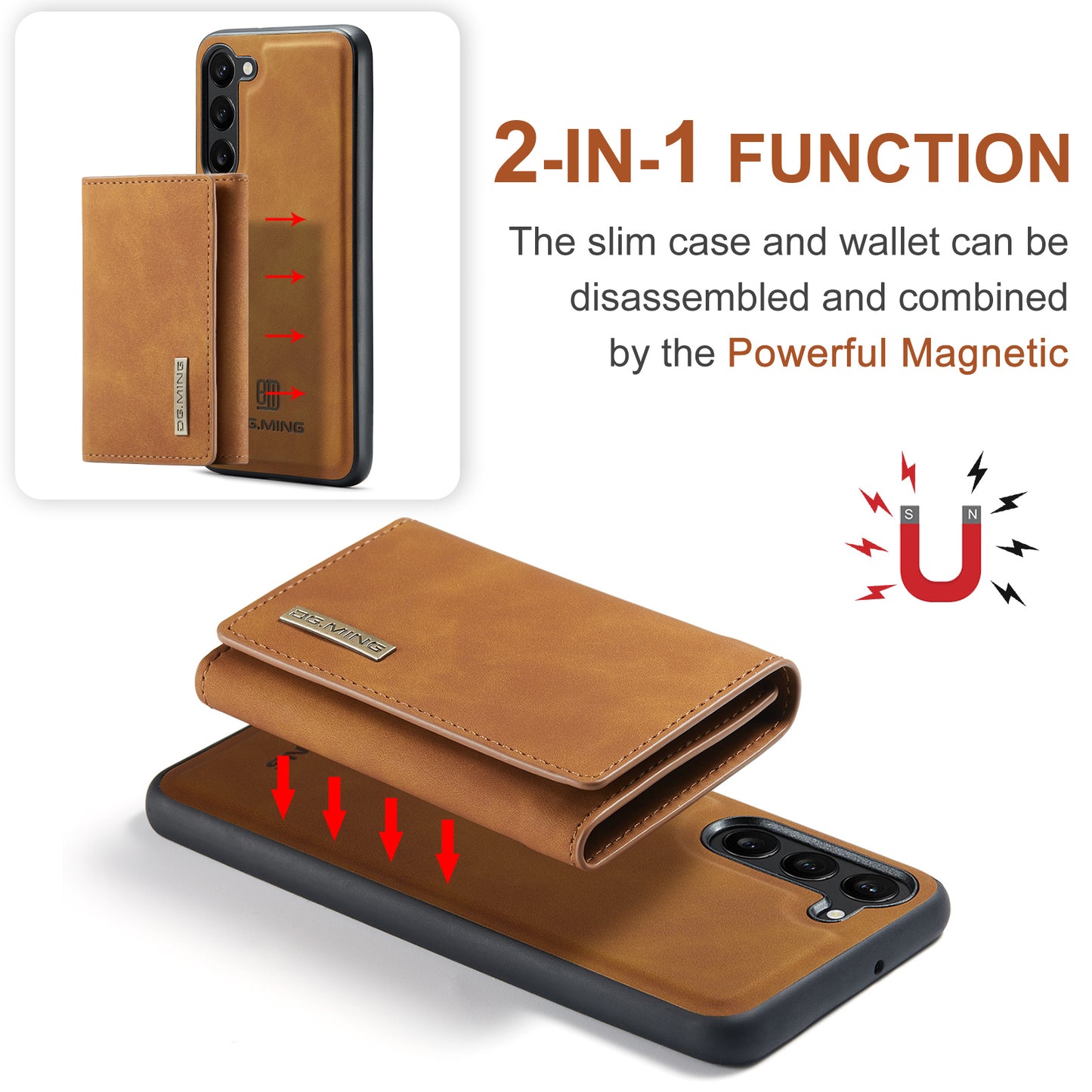 DG.MING Detachable Magnetic Wallet Galaxy S23 Case