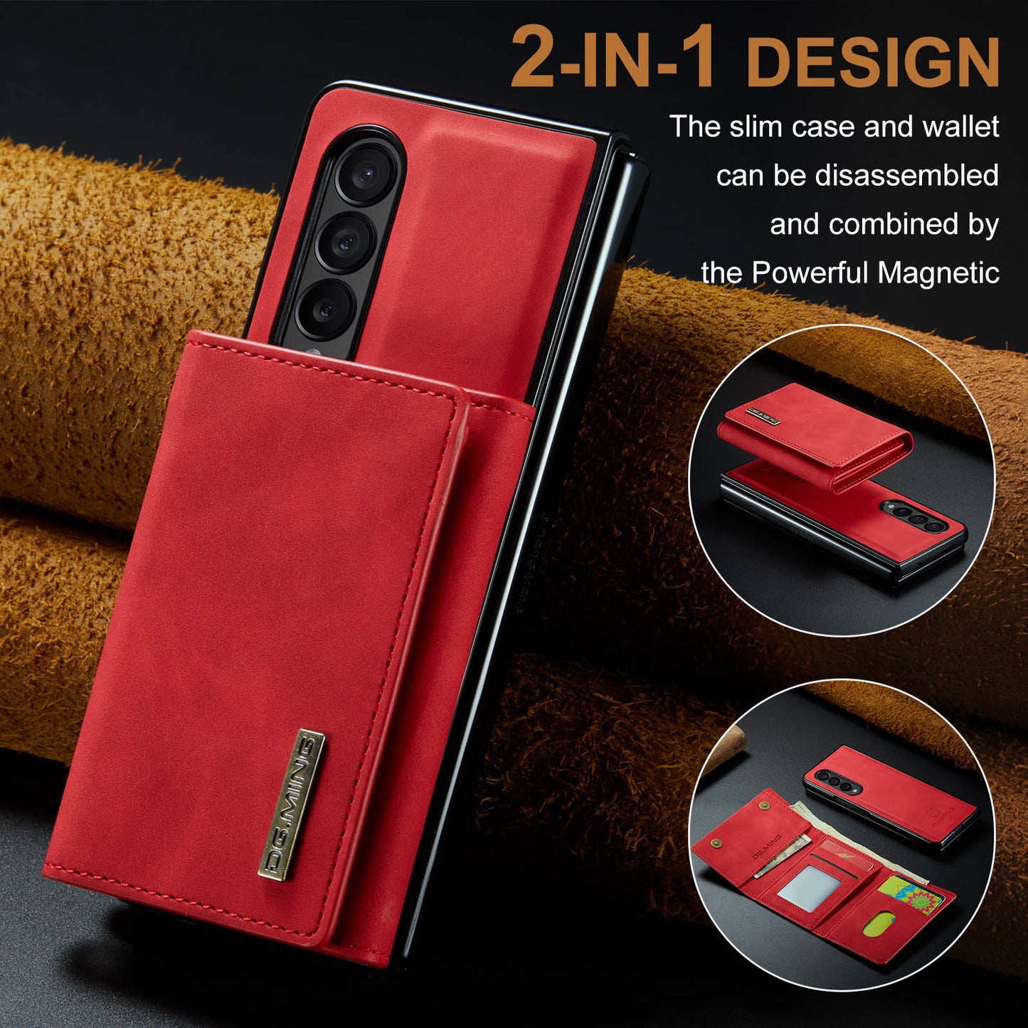 DG.MING Detachable Magnetic Wallet Galaxy Z Fold4 Case